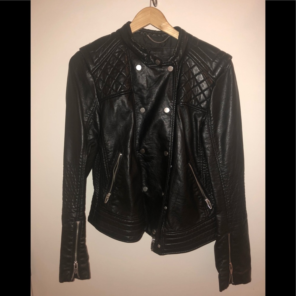 Black faux leather jacket
